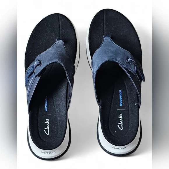 Clarks Navy Blue Flip Flops - Picture 5 of 7
